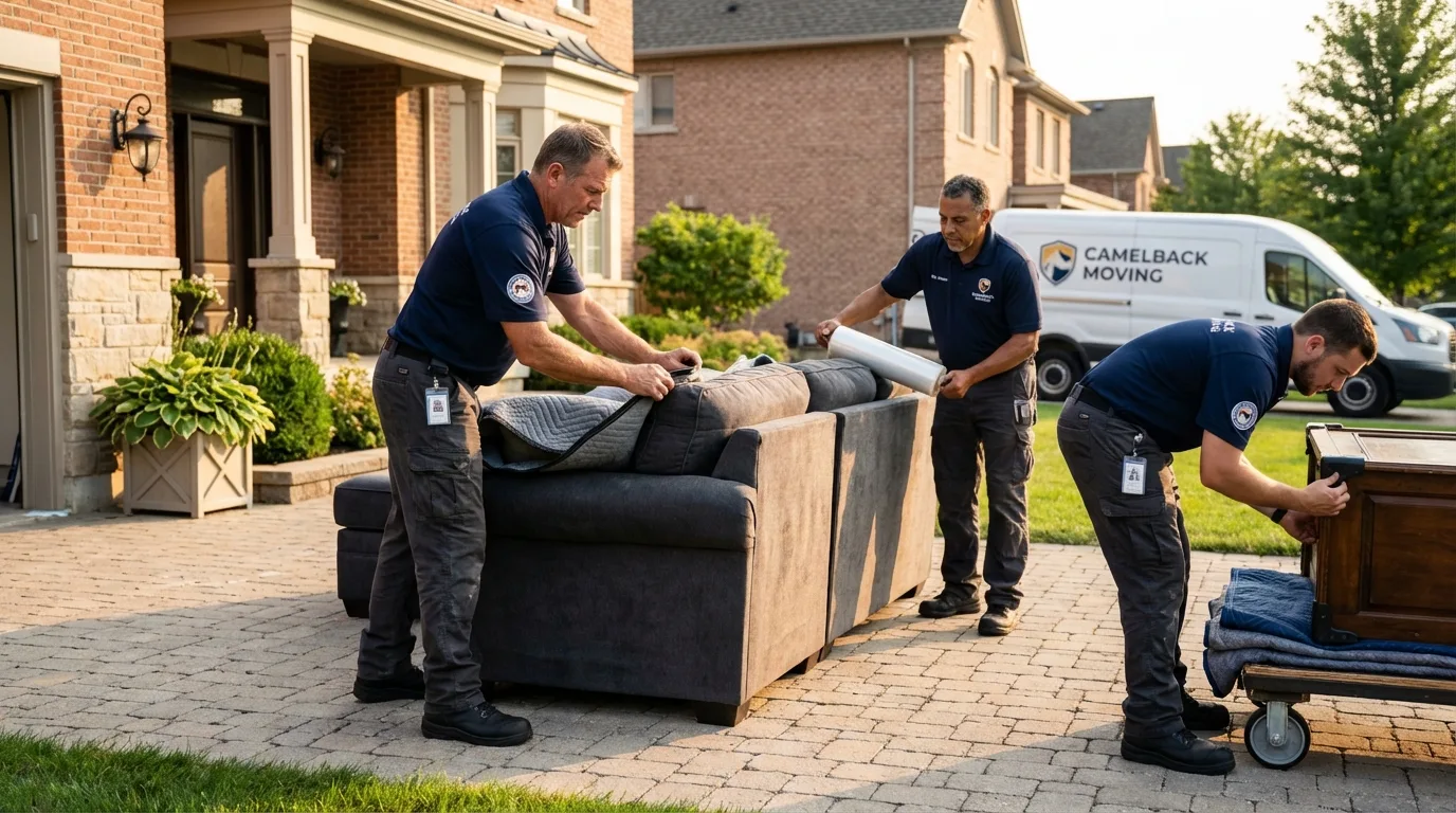 Large estate moving crew wrapping furniture in Fox Island, WA