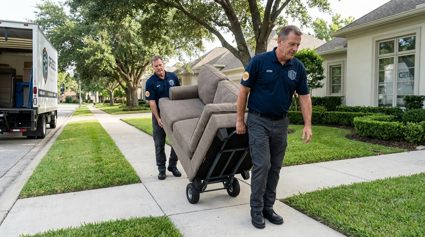 Local residential moving crew loading furniture in Fox Island, WA